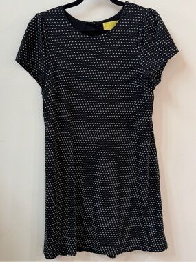 Maeve Anthropologie Black Dress with White Dot Print Size Medium